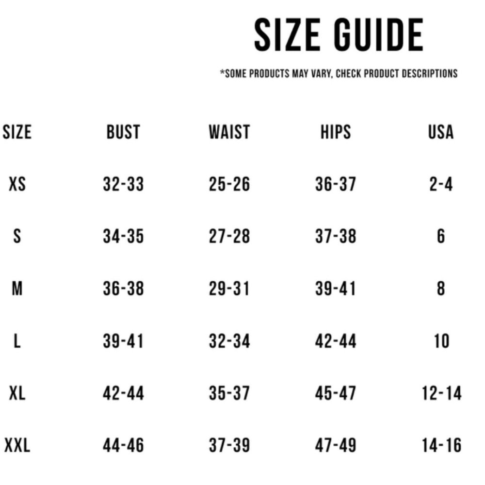 GOLDSHEEP SIZE GUIDE
